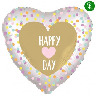 Happy Heart Day Satin Luxe Balloon